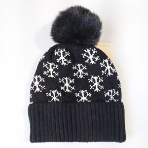 Beanie Hat Black Womens Knit Hat Winter New Beanie Warm Lined Faux Fur Pompom